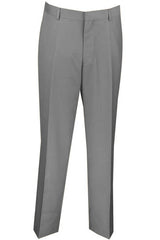 Mens Slim Fit Wool Feel Flat Front Dress Slacks in Grey