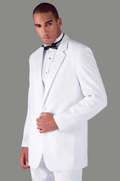 Mens Basic 2 Button Poly Tuxedo in White 1 T702-White-38R  - from alligatorwarehouse.com