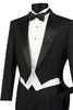 Mens Classic Black Tail Tuxedo with White Vest 9 T-2X_BLACK_36S  - from alligatorwarehouse.com