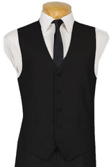 Mens Classic 5 Button Suit Vest in Black