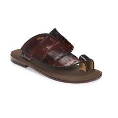 Mens Mauri Panaro Baby Crocodile Sandal in Brown