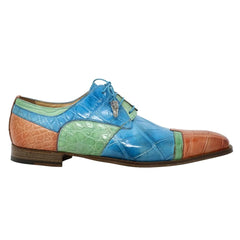 Mens Mauri Stephen Tri Color Alligator Dress Shoe in Blue|Green|Cognac