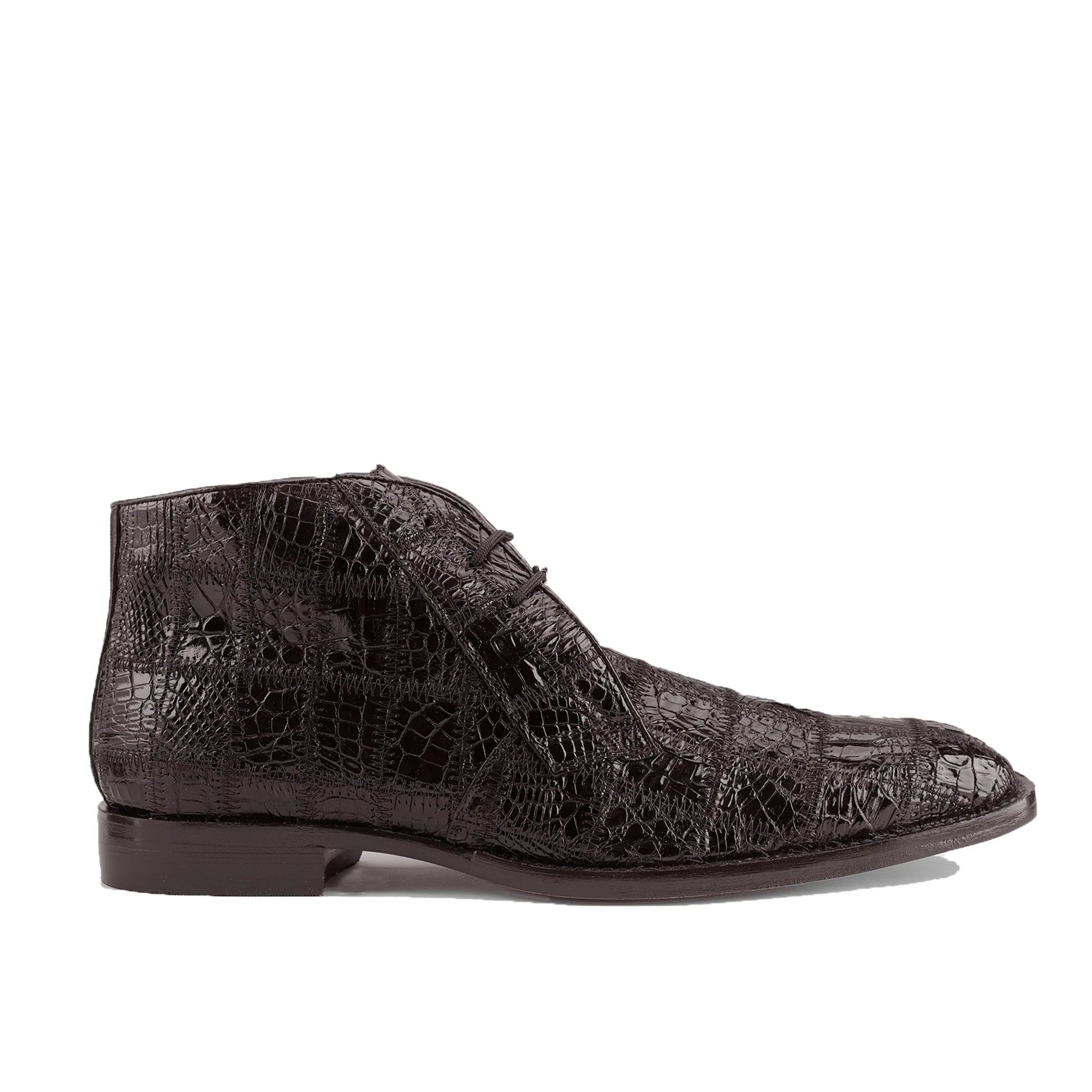 Mens Belvedere Stefano Patchwork Crocodile Dress Boot in Grey