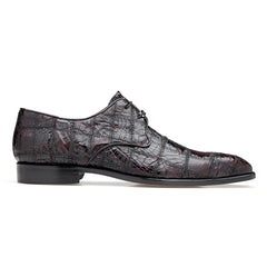 Mens Belvedere Sabato Crocodile Patchwork Oxford Dress Shoe in Honey Tan