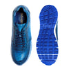 Mens Belvedere Todd Genuine Ostrich Leg Sneaker in Ocean Blue 2   - from alligatorwarehouse.com