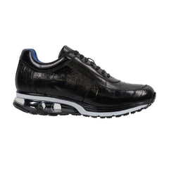 Mens Belvedere Todd Genuine Ostrich Leg Sneaker in Ocean Blue