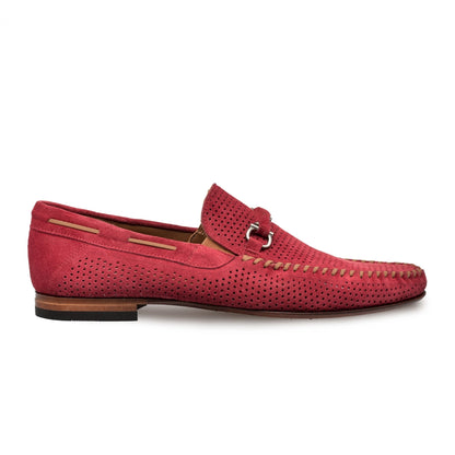 Mens Mezlan Marcello Vented Dress Loafer in Red