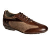 Mens Mezlan Vega Calfskin & Suede Sneaker in Brown & Navy 4   - from alligatorwarehouse.com