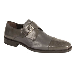Mens Mezlan Phoenix Monk Strap Deerskin Cap Toe Dress Shoe in Black - LAST CALL 14