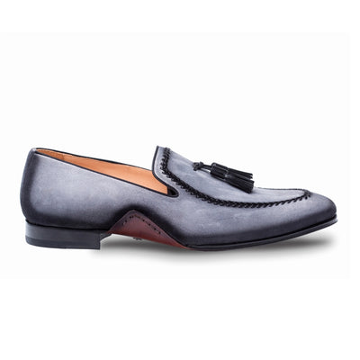 Mens Mezlan Plazza Suede & Calfskin Tassel Loafer Dress Shoe in Cognac 7   - from alligatorwarehouse.com