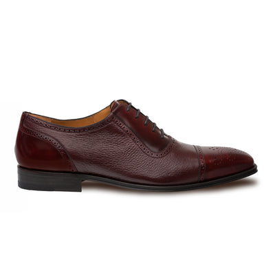 Mens Mezlan Murino Calf & Deerskin Cap Toe Dress Shoe in Black 5   - from alligatorwarehouse.com
