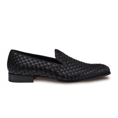 Mens Mezlan Caba Woven Calf Slip on Loafer in Black - LAST CALL 10.5