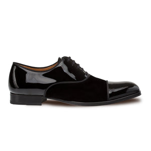 Mens Mezlan Pio Formal Patent Calf & Velvet Dress Tuxedo Shoe in Black - LAST CALL 10