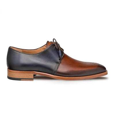 Mens Mezlan Montes Calfskin Two Tone Dress Shoe in Navy & Cognac 1   - from alligatorwarehouse.com
