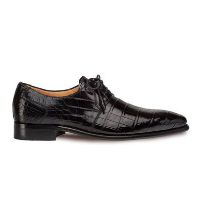 Mens Mezlan Moscow Alligator Dress Shoe in Black 1   - from alligatorwarehouse.com