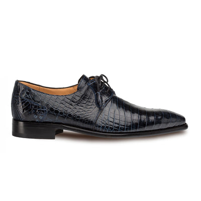 Mens Mezlan Moscow Alligator Dress Shoe in Navy 1   - from alligatorwarehouse.com