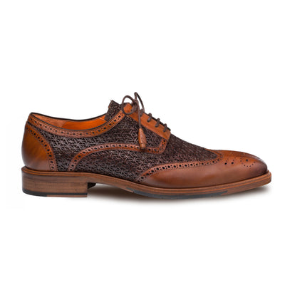 Mens Mezlan Haydn Calfskin Wingtip Oxford Dress Shoe in Cognac 1   - from alligatorwarehouse.com