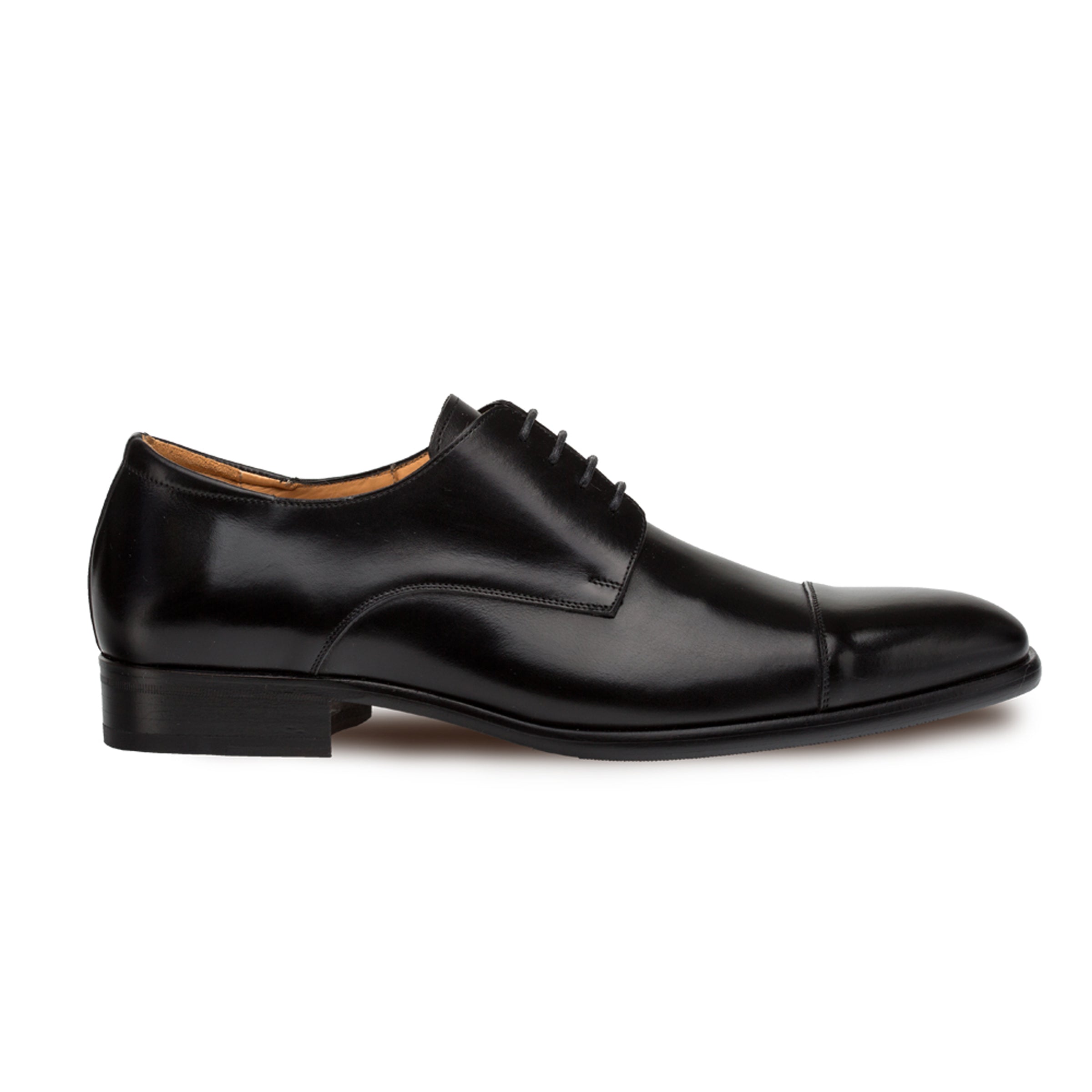 Mens Mezlan Republic Calfskin Cap Toe Blucher Dress Shoe in Black 1   - from alligatorwarehouse.com