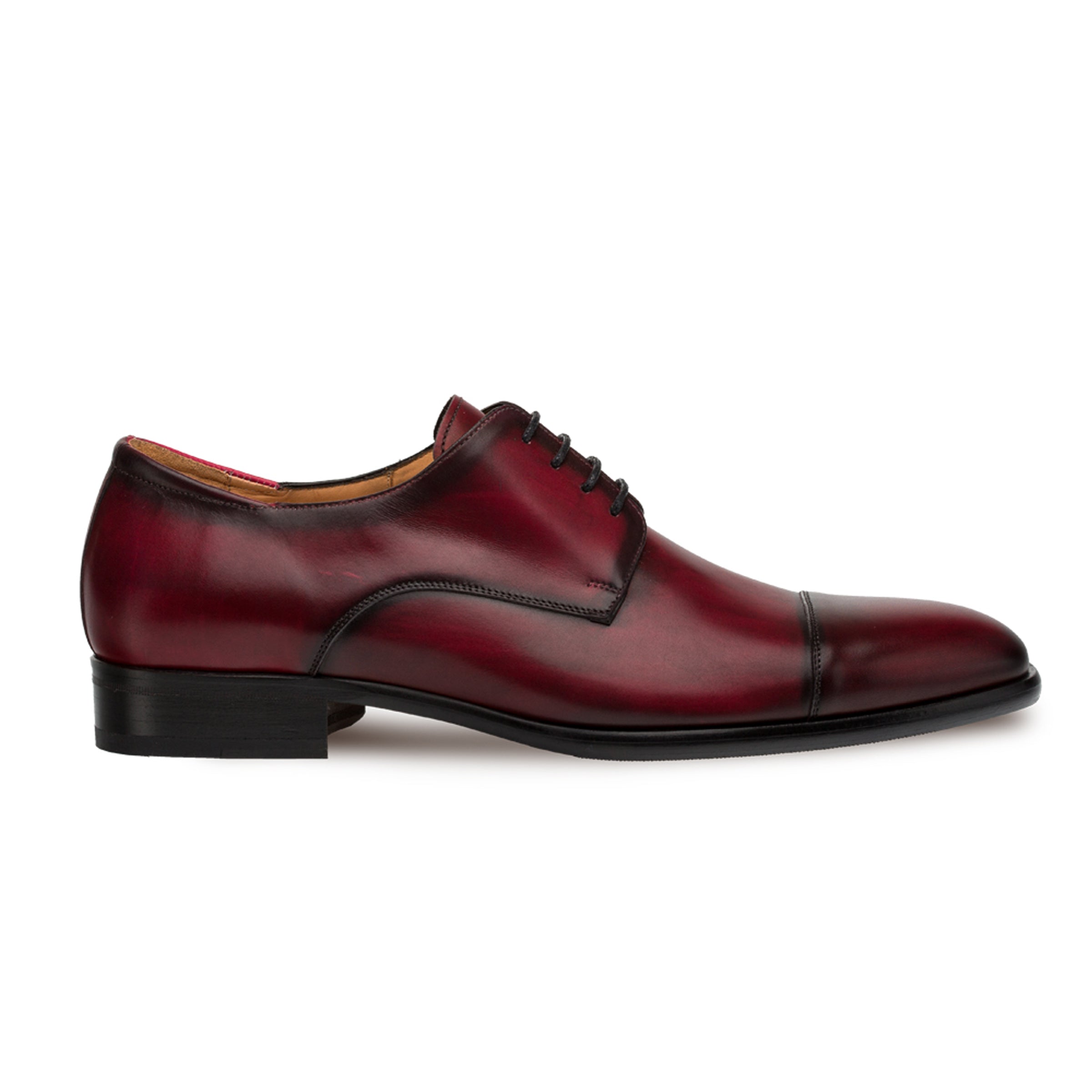 Mens Mezlan Republic Calfskin Cap Toe Blucher Dress Shoe in Black 6   - from alligatorwarehouse.com