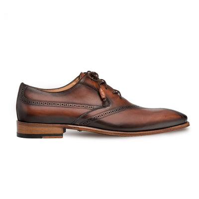 Mens Mezlan Calfskin Bicycle Toe Oxford Dress Shoe in Cognac 1   - from alligatorwarehouse.com