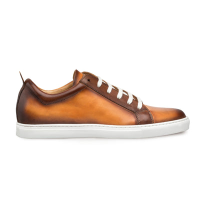 Mens Mezlan Artemis Classic Calfskin Tennis Shoe Sneaker in Honey 1   - from alligatorwarehouse.com