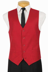 Mens Classic 5 Button Suit Vest in Red