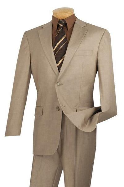 Mens 2 Button Modern Fit Texured Weave Suit in Beige 1 SO12LK-1_BEIGE_36S  - from alligatorwarehouse.com