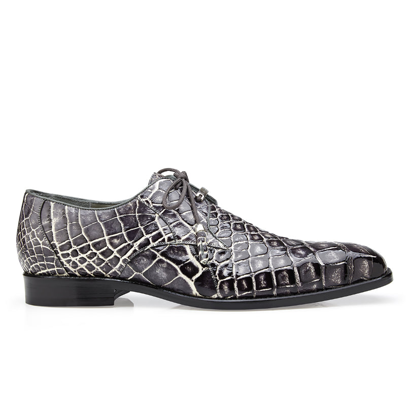 Belvedere Alfred Alligator Shoe in Black Rust