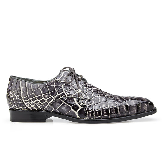 Belvedere Alfred Alligator Shoe in Black Rust