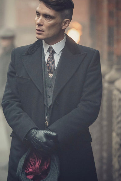 Mens Peaky Blinders Costume Thomas Shelby Vested Suit & Black Overcoat 1   - from alligatorwarehouse.com