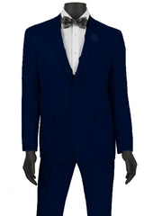 Mens Slim Fit Wool Feel Suit in Navy