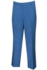 Mens Modern Fit Flat Front Dress Slacks in Blue