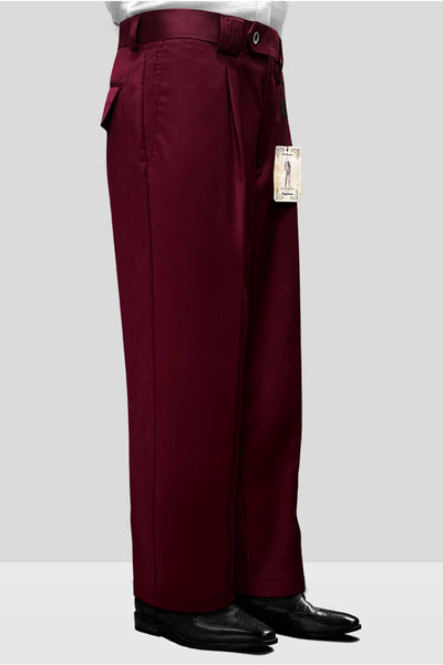 Mens Italian Wool Wide Leg Dress Pants in Burgundy 1 WP-100_BURGUNDY_36  - from alligatorwarehouse.com