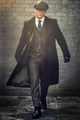 Mens Peaky Blinders Costume Thomas Shelby Suit & Overcoat