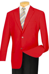 Mens 2 Button Poplin Dress Blazer in Red