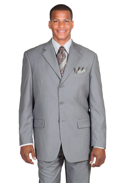 Mens Classic 3 button 2 Piece Suit in Grey 1 5802K-Grey-38R  - from alligatorwarehouse.com