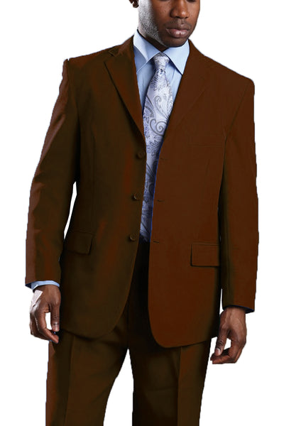 Mens 3 Button Polyester Fashion Suit in Brown 1 802P-Brown-38R  - from alligatorwarehouse.com
