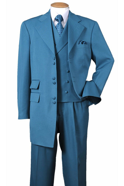 Mens 6 Button Double Breasted Vest Fashion Zoot Suit in Turquoise 1 2917V-Turquoise-38R  - from alligatorwarehouse.com