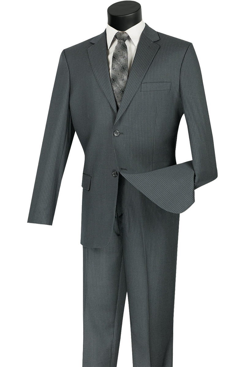 Jjer Mens 2 Button Wool Blend Pinstripe Suit in Grey – Alligator Warehouse