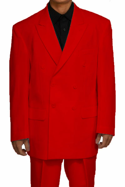 Mens Double Breasted Polyester Fashion Suit in Red