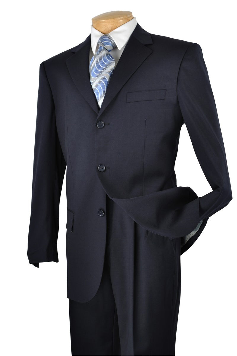 Mens Classic 3 button 2 Piece Suit in Navy