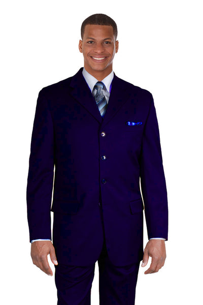 Mens 4 Button Polyester Fashion Suit in Navy 1 902P-Navy-38R  - from alligatorwarehouse.com