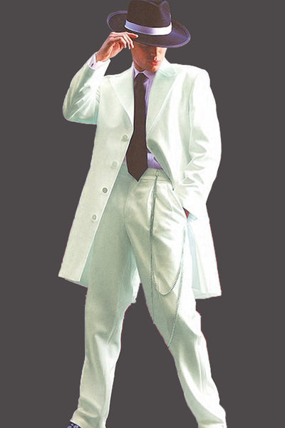 Mens Long Vested Gangster Zoot Suit Tuxedo In Cream 1 T903V-Cream-38R  - from alligatorwarehouse.com