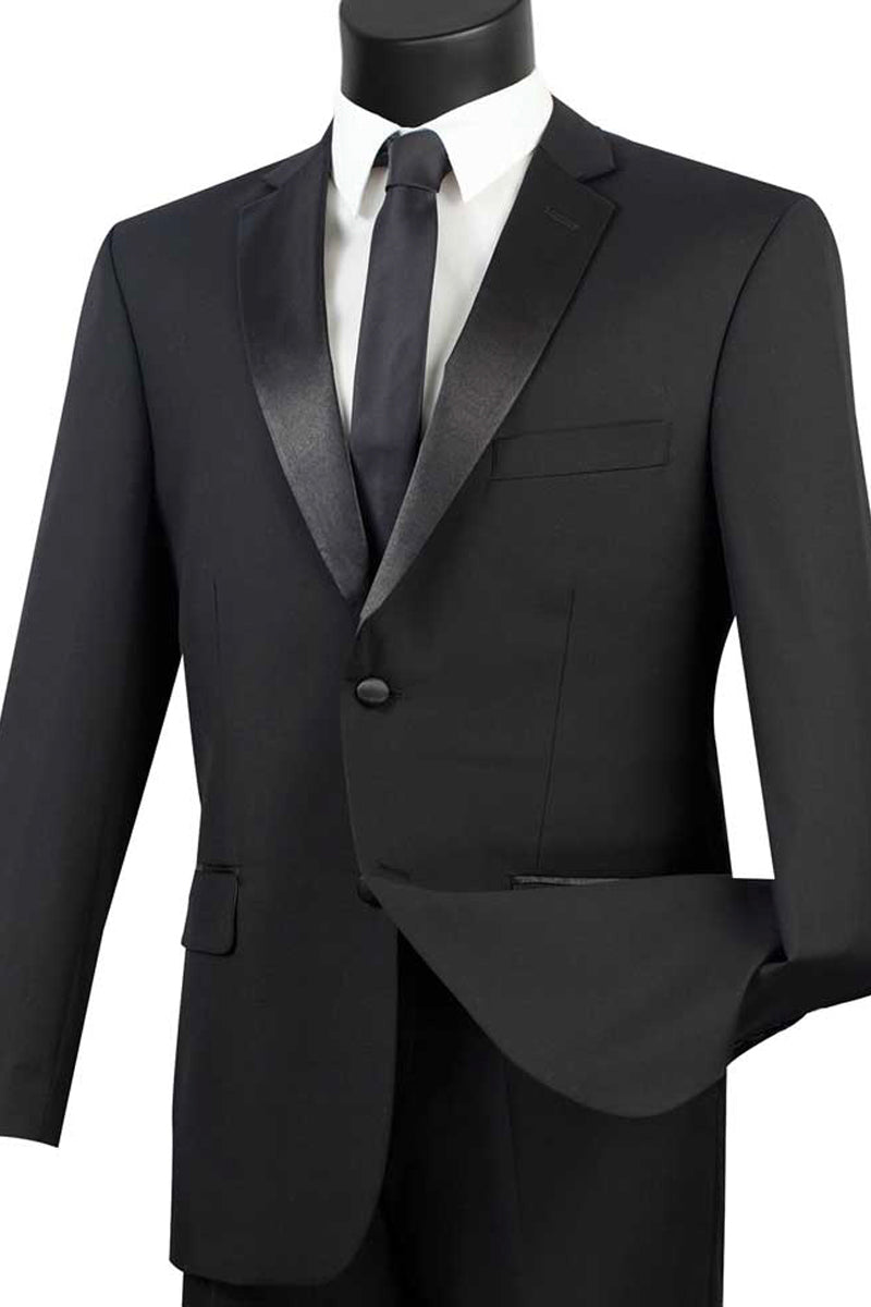 Mens Modern Fit 2 Piece Tuxedo in Black