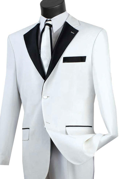 Mens Classic Contrast Notch Tuxedo in White 1 SO1T-2FF_WHITE_40S  - from alligatorwarehouse.com