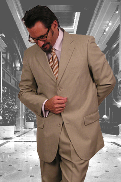 Mens Classic 3 button 2 Piece Suit in Tan 1 5802K-Tan-38R  - from alligatorwarehouse.com