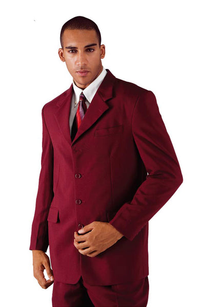 Mens 4 Button Polyester Fashion Suit in Burgundy 1 902P-Burgundy-38R  - from alligatorwarehouse.com