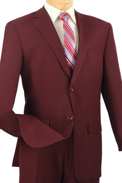Mens 2 Button Modern Fit Texured Weave Suit in Burgundy 1 SO12LK-1_BURGUNDY_36S  - from alligatorwarehouse.com