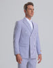Mens Blue Pinstripe Summer Seersucker Double Breasted Suit 9   - from alligatorwarehouse.com