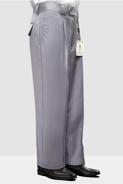 Mens Italian Wool Wide Leg Dress Pants in Light Grey 1 WP-100_GREY_32  - from alligatorwarehouse.com